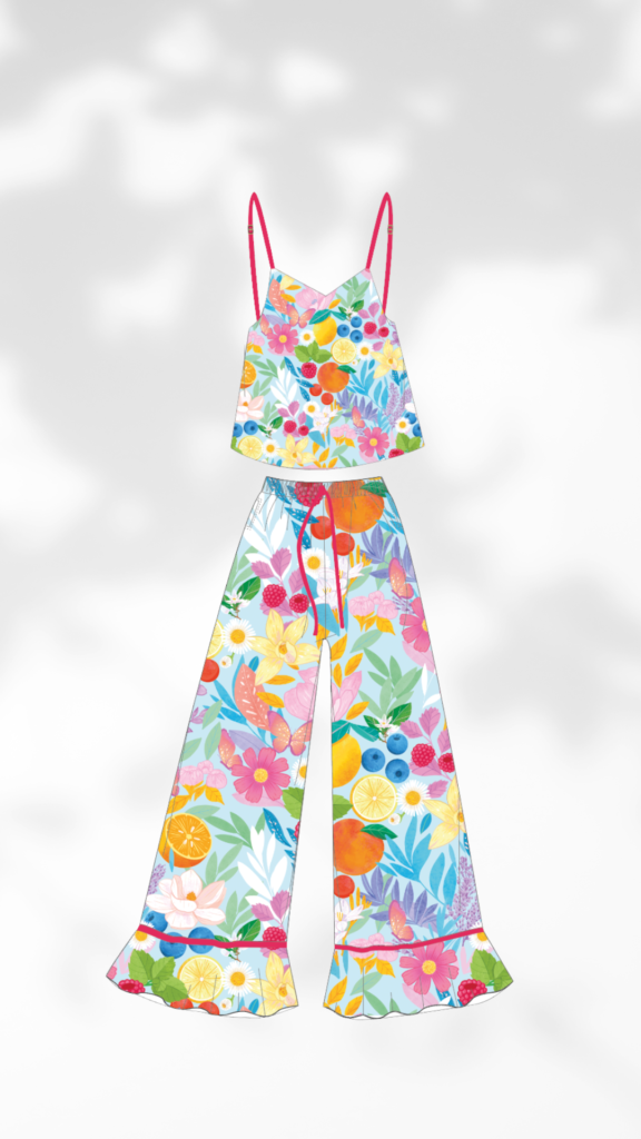 Pijama de frutas y flores ( mujer)